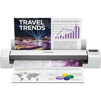 Black and white Brother DS-940DW sheet-fed scanner with documents, 600 x 600 DPI, A4 size.