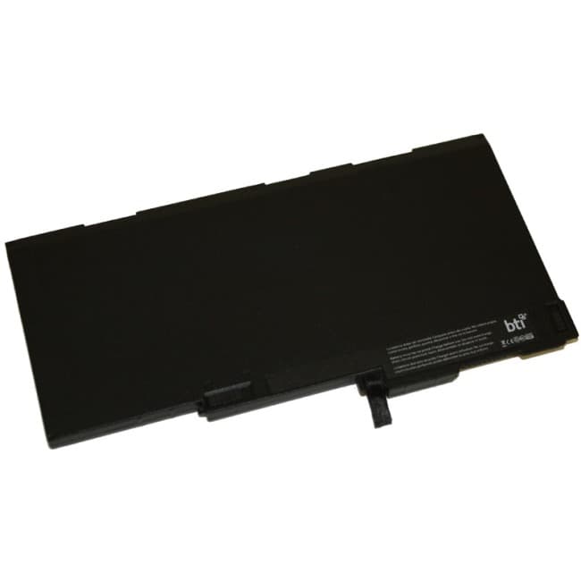 Black replacement notebook battery for HP Elitebook 740 G2, 745 G2, and 750 G2, featuring a slim design with a connector on one end and branding from BTI.