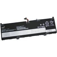 Black BTI 4-cell battery for Lenovo Slim 7 ProX, 70Wh, with white label, connector cable, and safety icons.