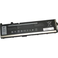 Black rectangular BTI 93Wh 6-cell battery with label for DELL PRECISION laptops, featuring safety icons.