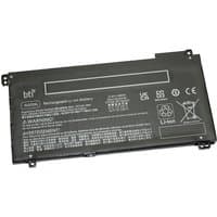 "Black BTI L12791-855 48Wh 3-cell battery for PROBOOK X360 11 with white text and safety icons on surface"