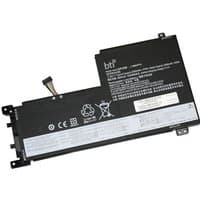Black BTI L19M3PF6 3-cell battery with white text, connector cable, and recycling symbols for Lenovo Ideapad 5 15ABA7.