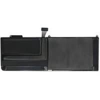Black BTI 77.5Wh 6-cell battery for 15-inch MacBook Pro, rectangular with connector cable.