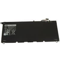Black BTI 4-cell battery for Dell XPS 13, rectangular with label and connector cable on top edge.