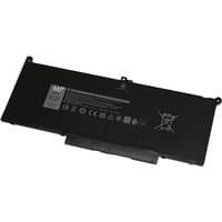 Black BTI replacement battery for Dell Latitude with label, 4 cell, 60Wh, 7.6V, rectangular shape.