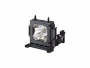 Black replacement projector lamp with a clear glass bulb, designed for Sony VPLHW30ES, featuring a sturdy housing and mounting brackets for easy installation.