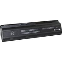 Black BTI 9-cell laptop battery for HP Presario, featuring a rectangular shape and visible connector pins.