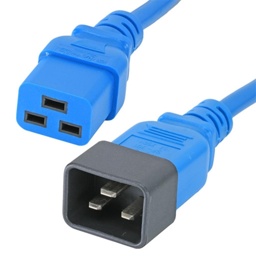 Cablenet 0.5m IEC C20 - IEC C19 Blue PVC 1.5mm Power Leads - image 2