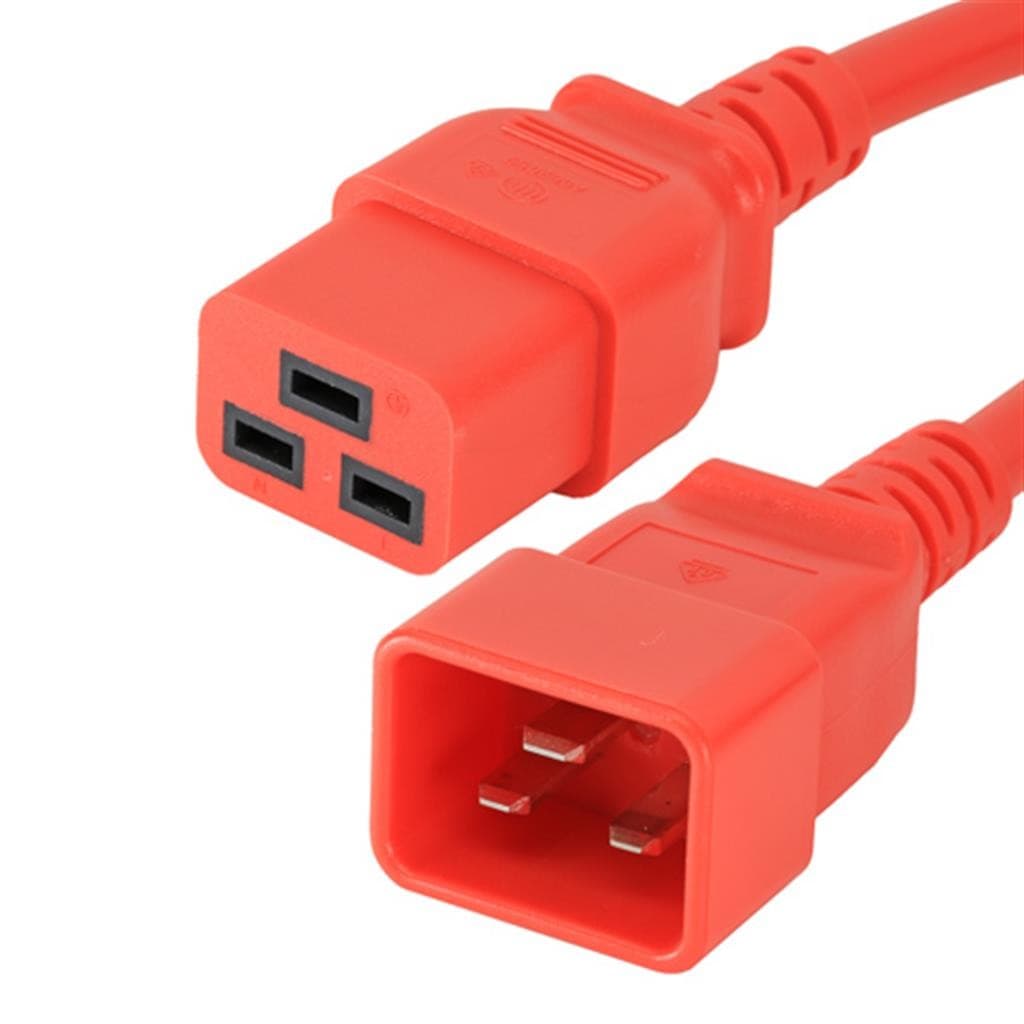 Cablenet 0.5m IEC C20 - IEC C19 Red PVC 1.5mm Power Leads - image 2