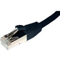 Black 1m Cat6a RJ45 cable with flush moulded connector and solid PE external jacket.