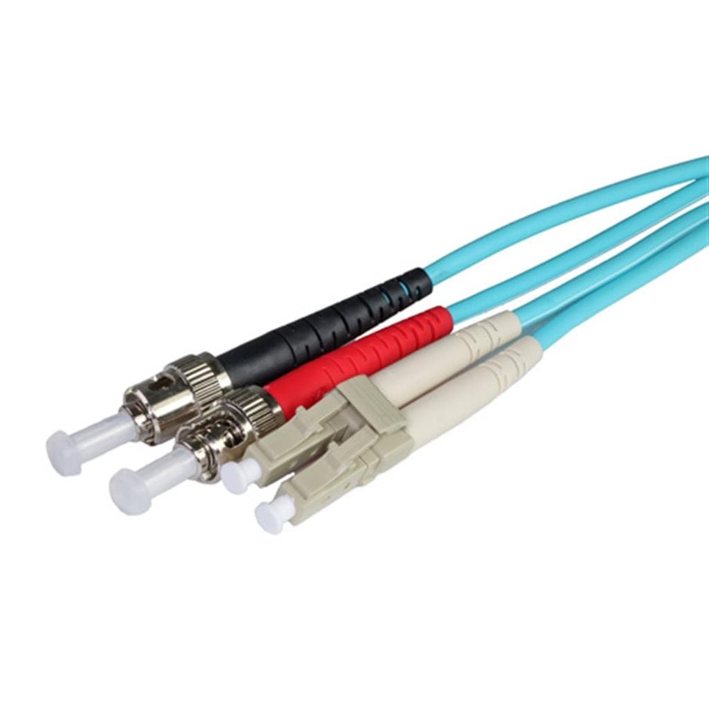Cablenet 1m OM3 50/125 LC-ST Duplex Aqua LSOH Fibre Patch Lead - image 2