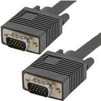 Black Cablenet 1m SVGA DDC2 HD15 Male-Male cable with ribbed connectors and blue pin layout.