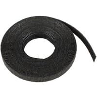 Black Cablenet 25m hook and loop reel, 16mm wide, coiled with textured surface.