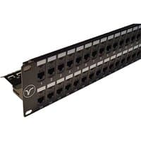 Black Cablenet 48 Port Cat6 UTP 2u Coupler Panel with numbered ports and mounting brackets.