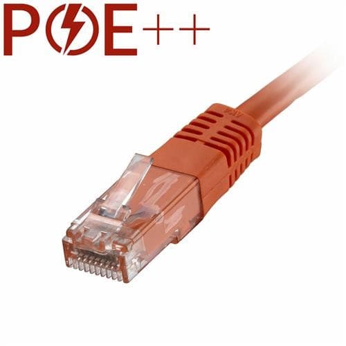Orange 5m Cat6 RJ45 Ethernet cable with a flush moulded boot, made of PVC and featuring 24AWG wiring for enhanced performance and durability.