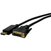 Black Cablenet 5m DisplayPort 1.2 to DVI-D cable with male connectors, sleek design, supports 1080p resolution.