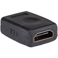 Black Cablenet HDMI 1.4b Female-Female Coupler with rectangular shape and HDMI ports on both ends.