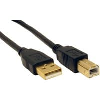 Black 1.8m USB 2.0 cable with USB A and USB B connectors by Cables Direct.