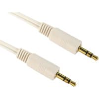 White Cables Direct 3.5 mm to 3.5 mm audio cable, 20m length, gold-plated connectors.
