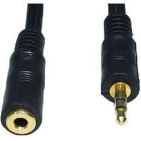 Black Cables Direct 3.5mm audio cable, 3m length, with gold-plated connectors and ribbed grips.