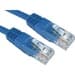 Blue U/UTP Cat6 networking cable, 30 meters long, featuring clear plastic connectors on both ends for reliable Ethernet connections.