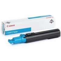 Black and cyan Canon toner cartridge with white box labeled C-EXV 2.