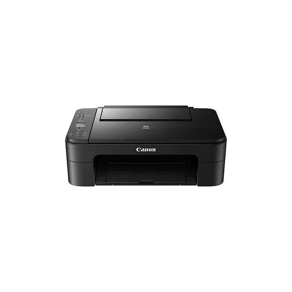 Black Canon PIXMA TS3350 inkjet printer with a sleek design, featuring a control panel on the left, paper tray at the front, and Wi-Fi connectivity for wireless printing.
