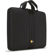 Black Case Logic 13.3" laptop sleeve with dual handles and a central zipper closure.