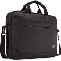 Black Case Logic Advantage ADVA-114 messenger case with dual handles, front zip pocket, and adjustable shoulder strap.