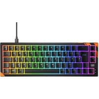 Black CHERRY K5 PRO TMR COMPACT gaming keyboard, USB, UK QWERTY layout, RGB backlit keys, orange accents.