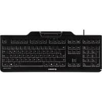 Black Cherry KC 1000 SC USB AZERTY Belgian keyboard with numeric keypad and integrated smart card reader.
