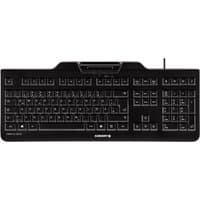 Black Cherry KC 1000 SC USB QWERTY Spanish keyboard with numeric keypad and integrated smart card reader.