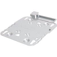 Silver Cisco wireless access point mounting bracket with multiple holes and raised edges.