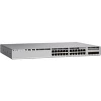 Cisco C9200L-24PXG-4X-E network switch, silver, 24 ports, managed L3, PoE, rack-mountable design.