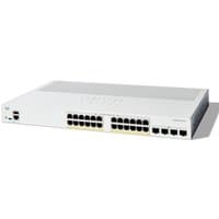 Cisco Catalyst 1200-24P-4X Smart Switch, white, 24 GE ports, PoE, 4x10GE SFP+ slots, compact rectangular design