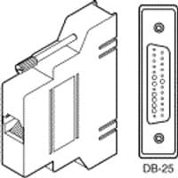 "Cisco Catalyst 2500 grey modem cable with male DB-25 and RJ-45 connectors, compact and rectangular design"