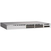 Cisco Catalyst 9200L switch, 24 Ethernet ports, sleek rectangular design, silver-gray finish, rack-mountable.
