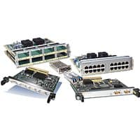 Cisco NIM-1MFT-T1/E1 network module, green circuit board, multiple ports, black connectors, compact design
