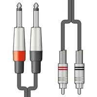 Classic Audio Leads 2 x Mono Jack Plugs - 2 x RCA Male Plugs