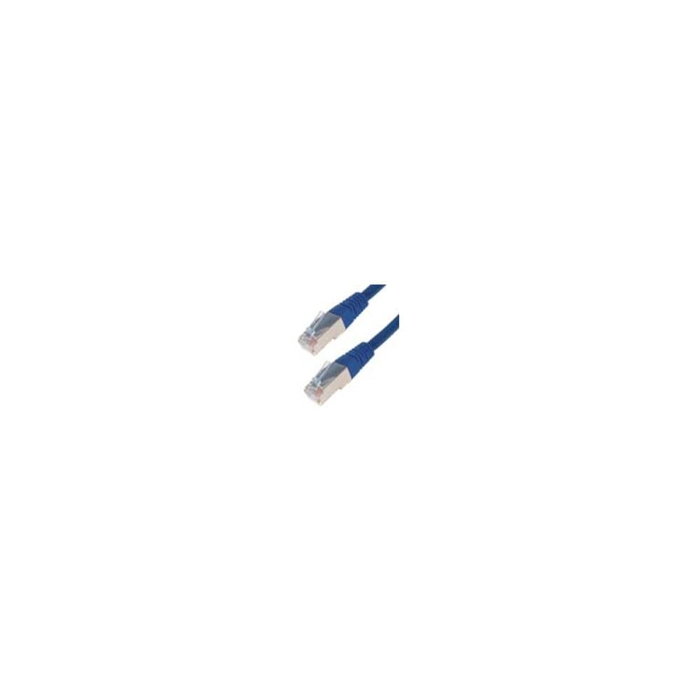 Blue 5m RJ45 CAT6A SSTP stranded network cable with flush moulded connectors, designed for high-speed data transmission and low smoke zero halogen (LS0H) material.