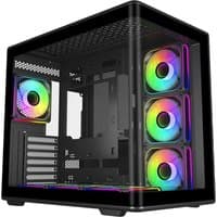 Black Cooler Master Elite 600 Midi Tower with transparent side panel and RGB fans.