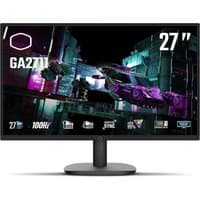 Black Cooler Master GA2711 27" monitor with thin bezels, displaying a vibrant sci-fi scene, 2560x1440 resolution.