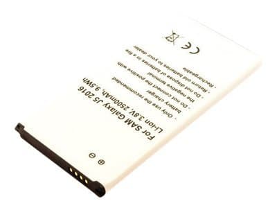 Black mobile phone spare part battery with a white label, featuring technical specifications and safety symbols, designed for CoreParts model MBXSA-BA0042.