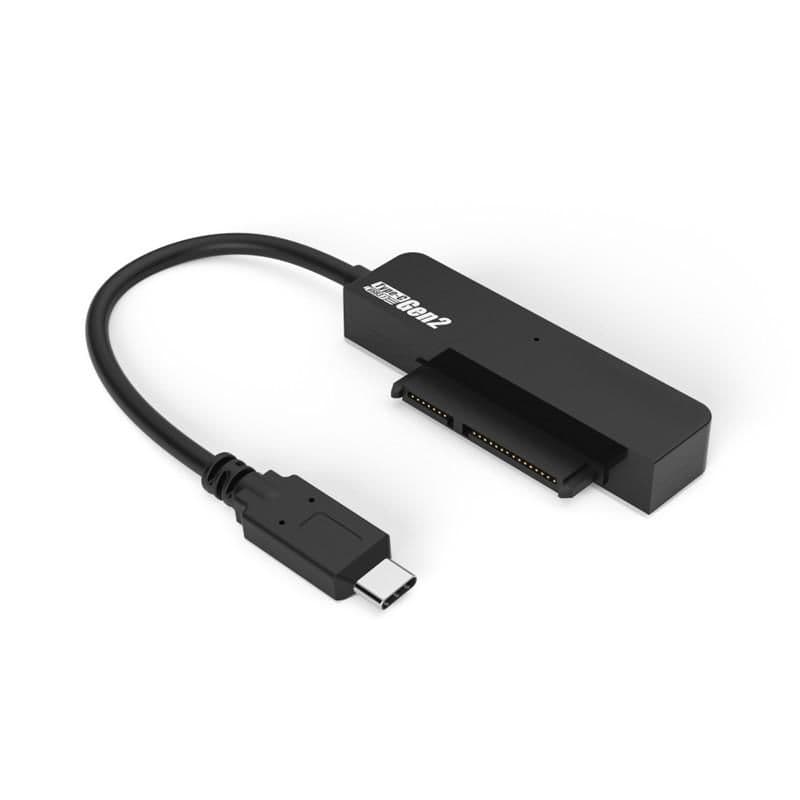 Black CoreParts MSUB3305 storage drive enclosure with a sleek design, featuring a USB-C connection and a compact form for HDD/SSD compatibility.