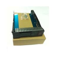 Black computer case part with a blue metallic interior, featuring a vented design and a small bag of screws included, resting on a brown cardboard base.