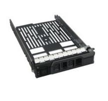 Black metal computer case part with a slotted design, featuring a front panel with multiple ports and a sliding mechanism for easy installation.