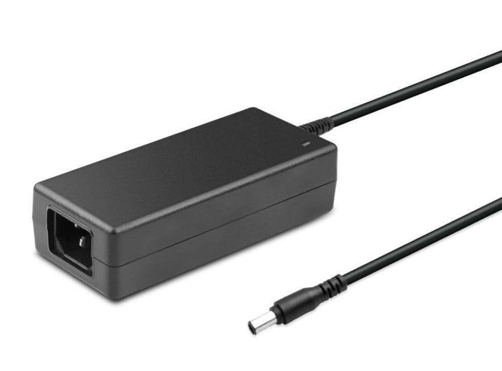 Black rectangular power adapter with a 42W, 14V rating, featuring a single output cable with a cylindrical connector on one end.