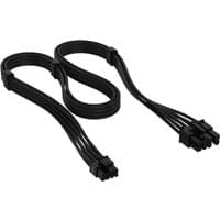 Black Corsair CP-8920452 internal power cable with two 8-pin connectors and flat, flexible design.