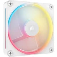 Corsair iCUE LINK LX120-R RGB fan, 12 cm, white frame, multicolor LED lighting, square design, single unit.