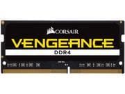 Black and yellow Corsair Vengeance DDR4 SODIMM RAM module, 32 GB capacity, 4800 MHz speed, featuring a sleek design and gold connectors.